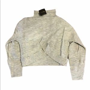 NWT JLUXLABEL Grey Gillian Mock Neck Sweater Top